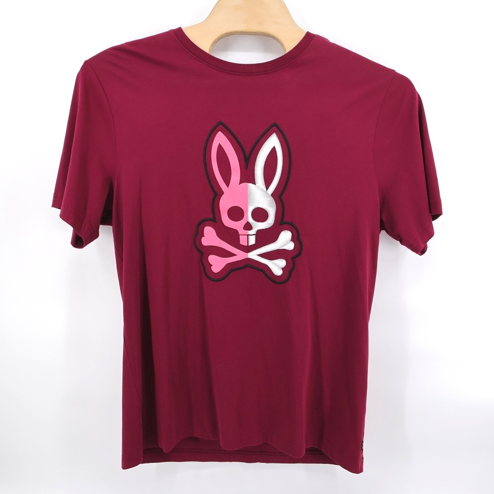 Psycho‎ Bunny Pima Cotton Graphic T-Shirt Maroon Short Sleeve Mens XLT